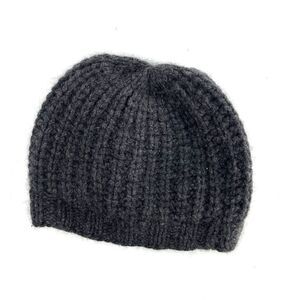 White + Warren Hat Cashmere Gray Plush Rib Beanie Winter Outdoor Knit Crochet